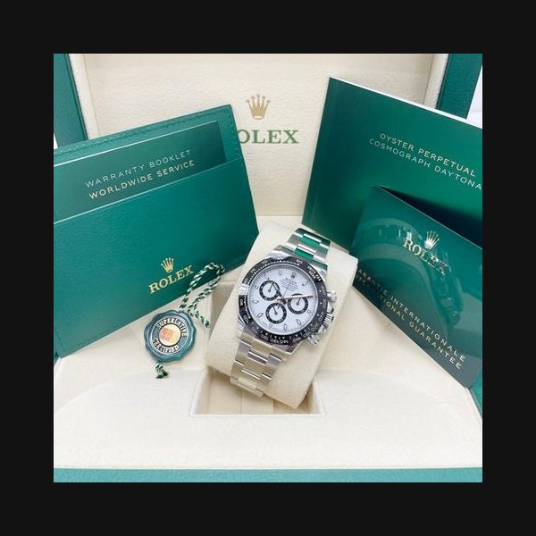 Rolex Daytona116500LN Stainless Steel Cosmograph 40mm White Panda Ceramic Bezel Full Set Complete Box & Papers