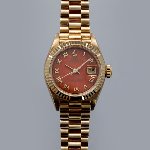 Rolex Lady Datejust 69178 Coral Roman Dial 18k YG