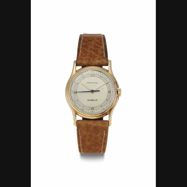 Patek Philippe. A Fine 18k Gold Wristwatch with Two-Tone Silvered Dial SIGNED PATEK PHILIPPE & CO., GENÈVE, RETAILED BY GÜBELIN, REF. 1527, MOVEMENT NO. 864'887, CASE NO. 647'924, MANUFACTURED IN 1946