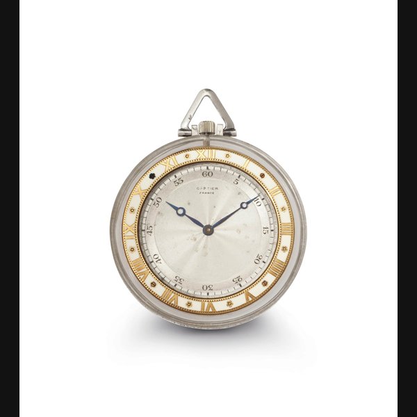 Cartier. A Fine Rock Crystal, Platinum and Enamel Art Deco Openface Keyless Lever Dress Watch SIGNED CARTIER, FRANCE, EUROPEAN WATCH AND CLOCK, CASE NOS. 21641, 17298 AND 2122, CIRCA 1925