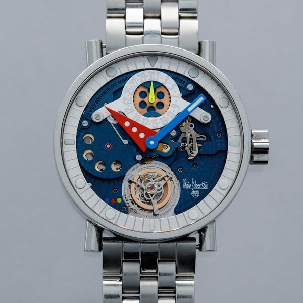 Alain Silberstein  Alain Silberstein Tourbillon Volant Blue Dial