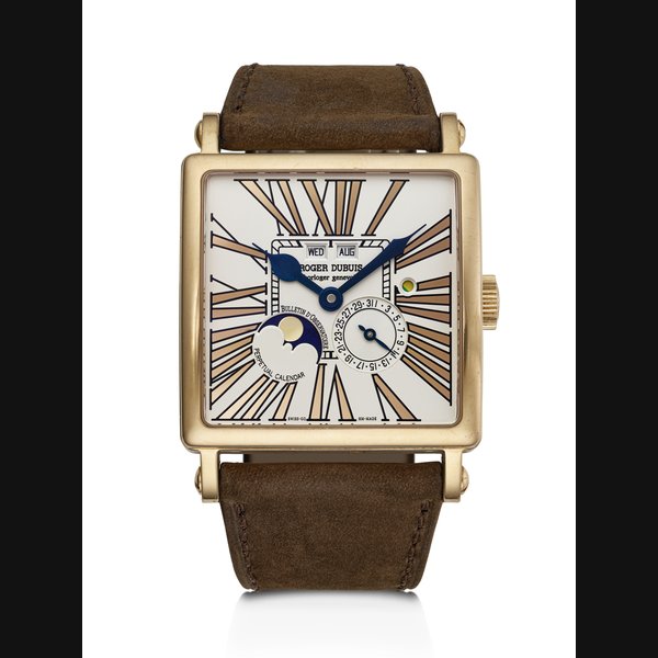 ROGER DUBUIS, LIMITED EDITION PINK GOLD 'GOLDEN SQUARE PERPETUAL CALENDAR' NO. 28/28