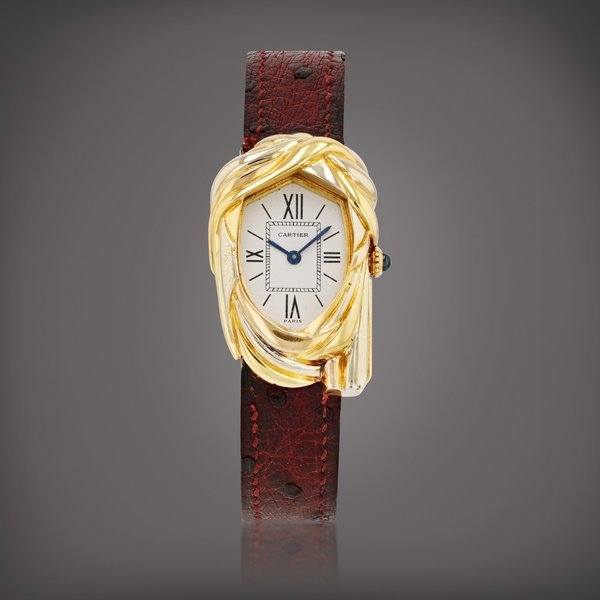 Cartier 'Cheich' Montre bracelet mécanique unique en or jaune | Unique yellow gold mechanical wristwatch Vers 1983 | Circa 1983