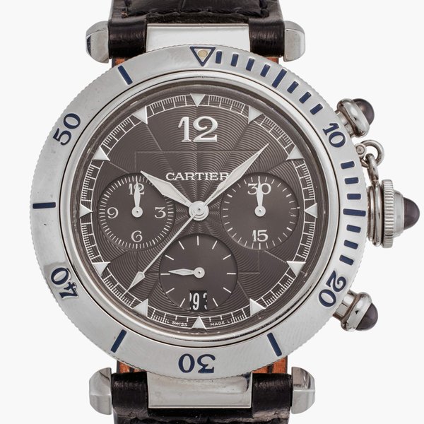 Cartier Reference W3107355 Pasha Seatimer | A stainless steel automatic chronograph wristwatch with date, Circa 2005
