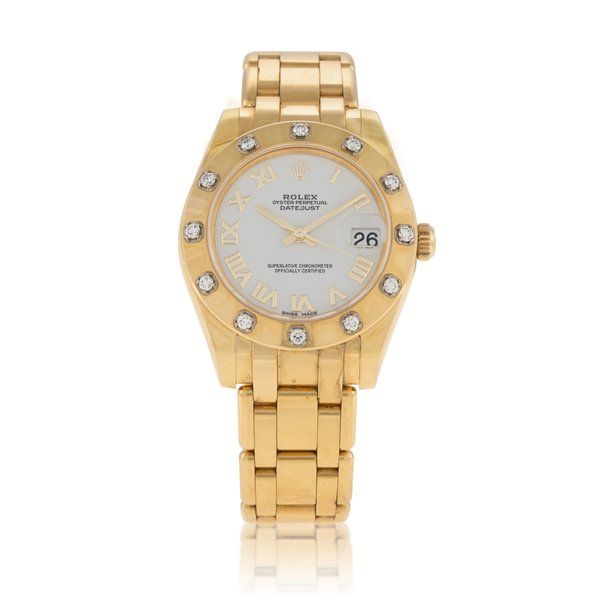 Rolex Pearlmaster, ref. 81318  Yellow gold and diamond-set wristwatch with date and bracelet  Circa 2017 · 81318