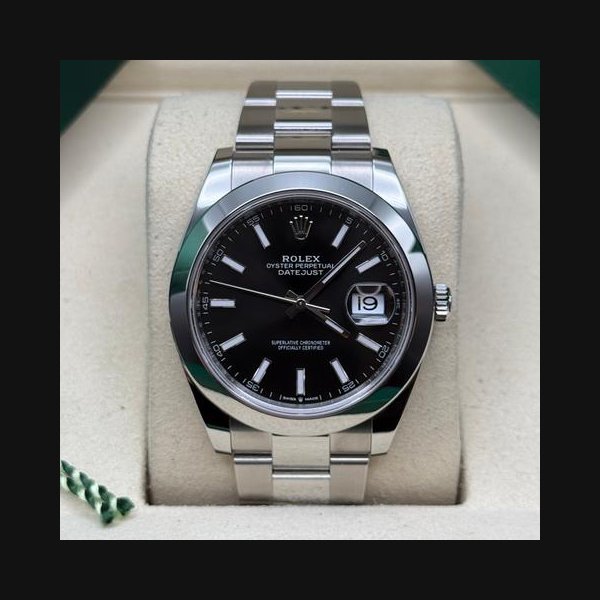Rolex Rolex Datejust41 NEW 2025 Black Index Dial Stainless Steel Oyster Bracelet Smooth Bezel