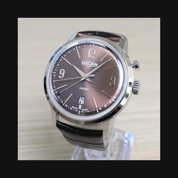 VulcainCricket President - 39mm - Alarm - Tobacco brown dial - Very good Conditions - Full Set Ref. 110151A95.BAL118