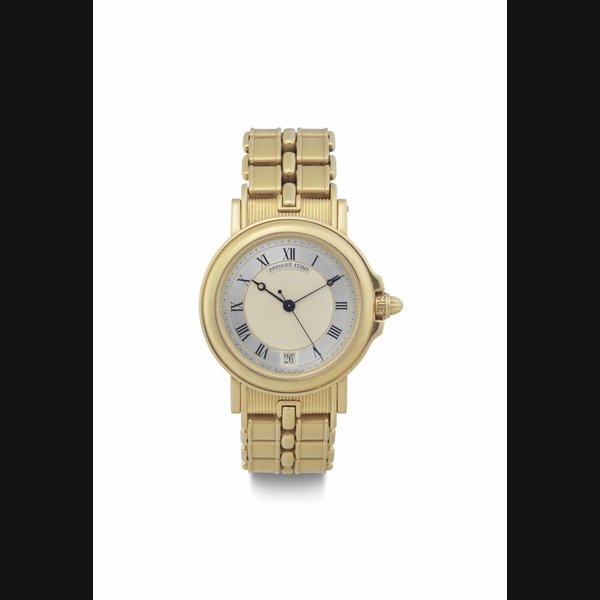 Breguet Breguet. A Fine 18k Gold Automatic Wristwatch with Date and Bracelet SIGNED BREGUET, HORLOGER DE LA MARINE, MOVEMENT NO. 6935, CASE NO. 1780F, CIRCA 1995, Price & Market Data