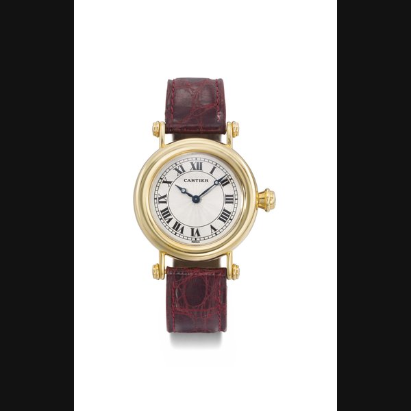 Cartier. A lady's fine 18K gold and diamond-set wristwatch SIGNED CARTIER, DIABOLO MODEL, CASE NOS. 1481 AND C041065, CIRCA 1998