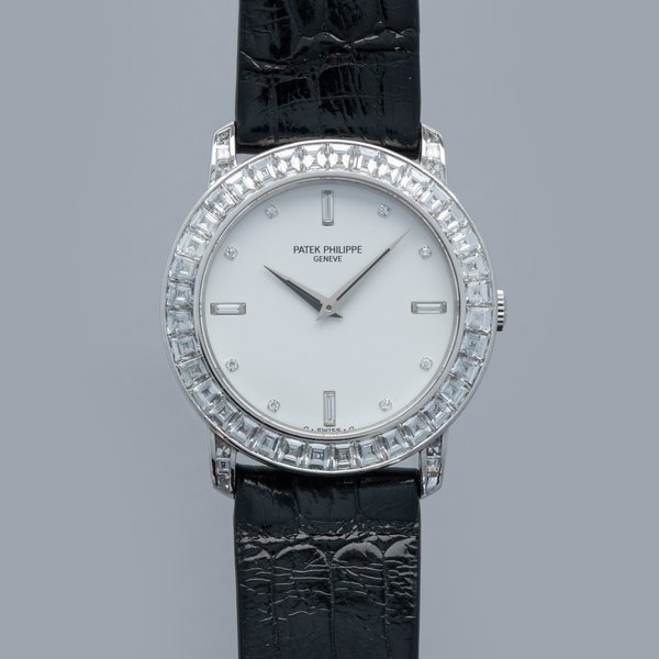 Patek Philippe Patek Philippe Calatrava 5027P Baguette Bezel Diamond Dial Platinum with Gurantee Certificate