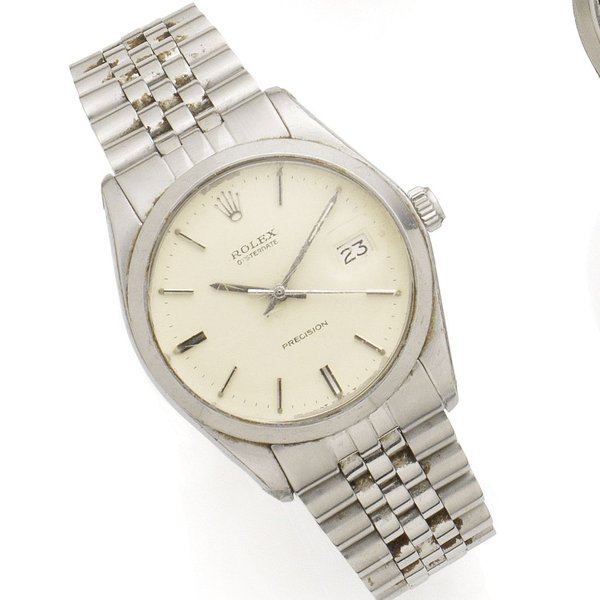 Rolex. A stainless steel automatic calendar bracelet watch Oysterdate, Ref:6694, Circa 1971