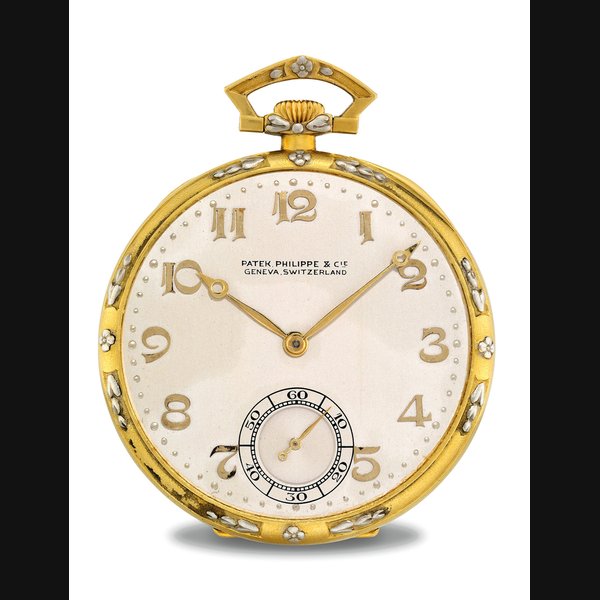 PATEK PHILIPPE. AN 18K TWO-COLOUR GOLD OPENFACE KEYLESS LEVER WATCH SIGNED PATEK PHILIPPE & CIE, GENEVA, MOVEMENT NO. 806'679, CASE NO. 410'064, MANUFACTURED IN 1923