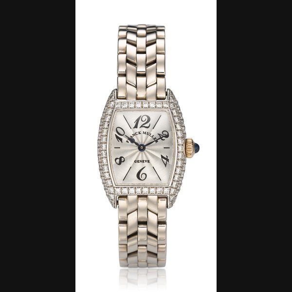 Franck Muller FRANCK MULLER, A 18K WHITE GOLD AND DIAMOND-SET LADY'S WRISTWATCH, REF. 2500 QZD, Price & Market Data
