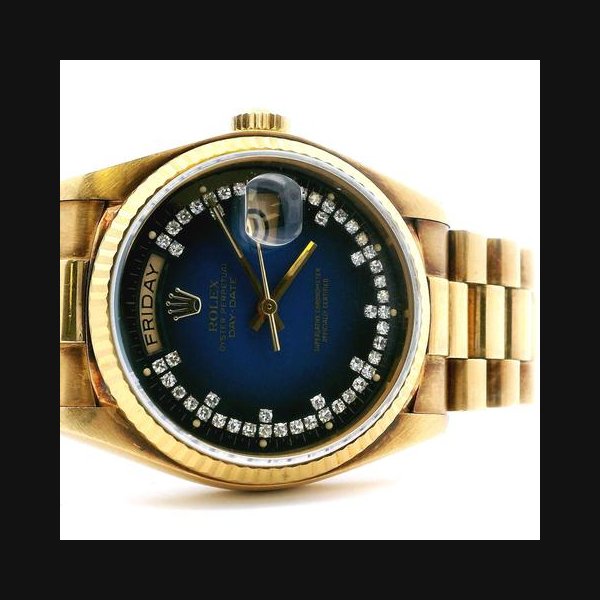 Rolex Rolex Day-Date18038 Blue vignette string Diamond Dial, Price & Market Data