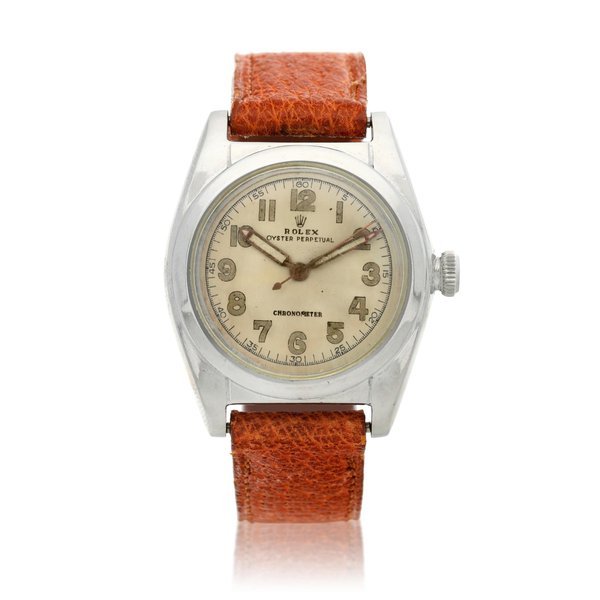 Rolex Reference 2940 'Bubbleback'  A stainless steel automatic wristwatch, Circa 1945