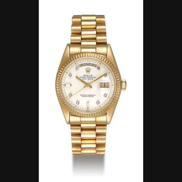 ROLEX, GOLD AND DIAMONDS DAY-DATE, REF. 1803 CASE NO. 5'060'860
