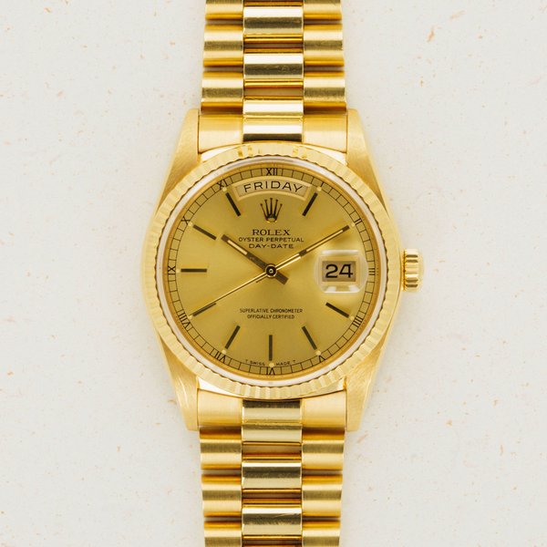Rolex Day-Date 18038 Retailed by Van Cleef & Arpels Box and Papers