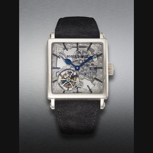 ROGER DUBUIS, LIMITED EDITION WHITE GOLD SKELETONIZED TOURBILLON ‘GOLDEN SQUARE’, NO. 02/28, REF. 440-GS-WG-5