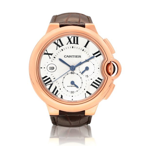Cartier Cartier | Ballon Bleu Chronograph, Reference 3107, A pink gold chronograph wristwatch with date, Circa 2010 | 卡地亞 | Ballon Bleu Chronograph 型號3107    粉紅金計時腕錶，備日期顯示，約2010年製 · 3107