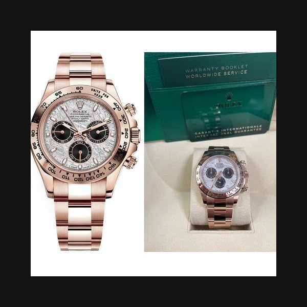 Rolex Rolex DaytonaRose Gold Cosmograph Daytona 40 Watch - Meteorite and Black Dial-Oyster Bracelet 116505