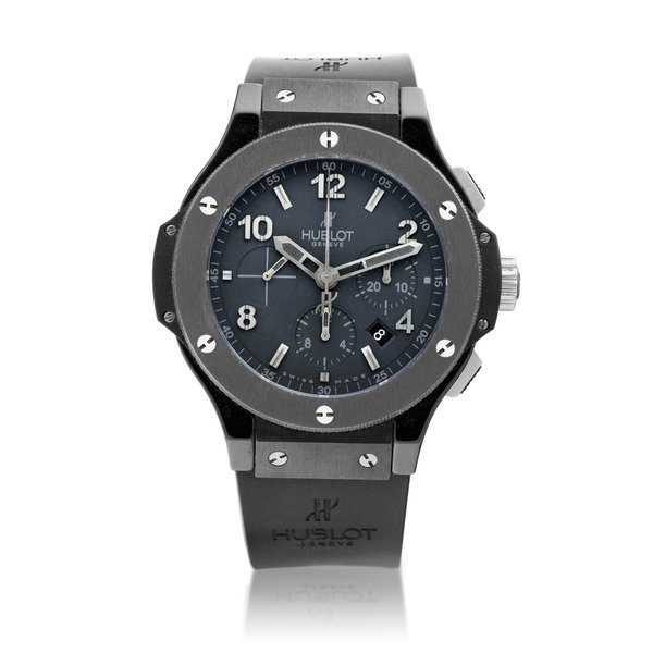 Hublot Big Bang Ice Bang, Reference 301 | A black ceramic and titanium chronograph wristwatch with date and Tungsten bezel, Circa 2008 | 宇舶 | Big Bang Ice Bang 型號301 | 黑色陶瓷及鈦金屬計時腕錶，備日期顯示及鎢金屬錶圈，約2008年製 · 301