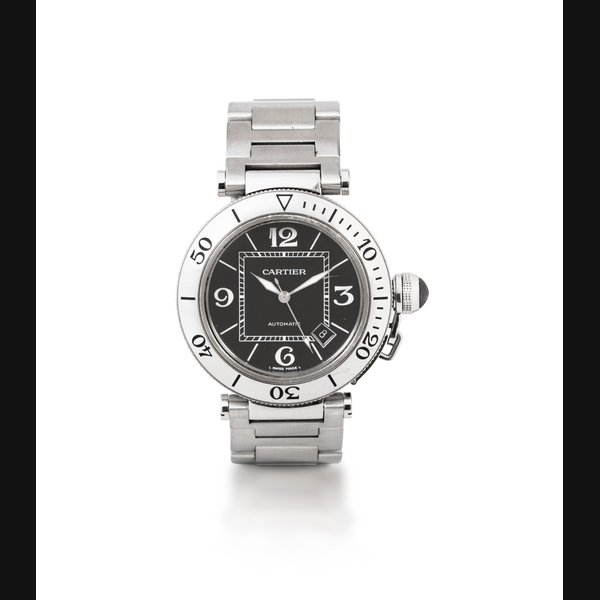 Cartier Pasha Seatimer, Ref. 2790    Montre bracelet en acier avec date et bracelet  |  Stainless steel wristwatch with date and bracelet    Vers 2010 |  Circa 2010