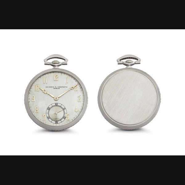 Vacheron Constantin Vacheron Constantin. An Elegant Platinum and Diamond-set Openface Keyless Lever Dress Watch with American Case SIGNED VACHERON CONSTANTIN, MOVEMENT NO. 401'119, CASE NO. 102'035, MANUFACTURED IN 1926