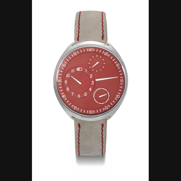RESSENCE. AN AVANT-GARDE AND UNUSUAL TITANIUM LIMITED EDITION WRISTWATCH WITH ORBITING HOUR, DAY OF THE WEEK AND AM/PM INDICATOR SIGNED RESSENCE, TYPE 1 SLIM RED MODEL, CASE NO. 215, CIRCA 2022