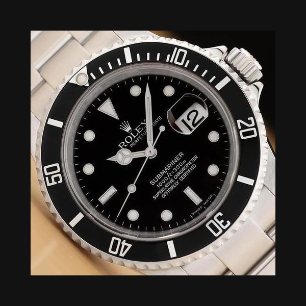 Rolex Rolex Submariner Date2013 Card Rolex Submariner Date 16610t No Holes Stainless Steel 40mm Black Watch