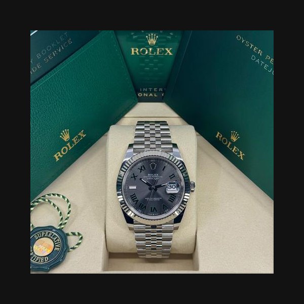 Rolex DatejustUnworn 2026 Datejust 41mm Stainless Steel Wimbledon Slate Jubilee 126334-0022