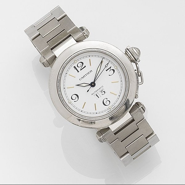 Cartier Cartier. A stainless steel automatic calendar bracelet watch Pasha, Ref:2475, Case No.88066CD, Circa 2000