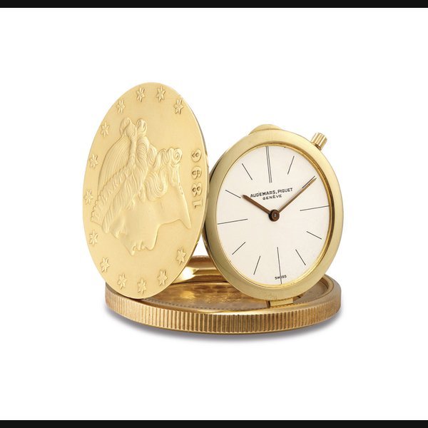 Audemars Piguet AUDEMARS PIGUET. AN 18K GOLD TWENTY DOLLAR COIN WATCH SIGNED AUDEMARS PIGUET, GENEVE, CASE NO. 22'991, CIRCA 1965