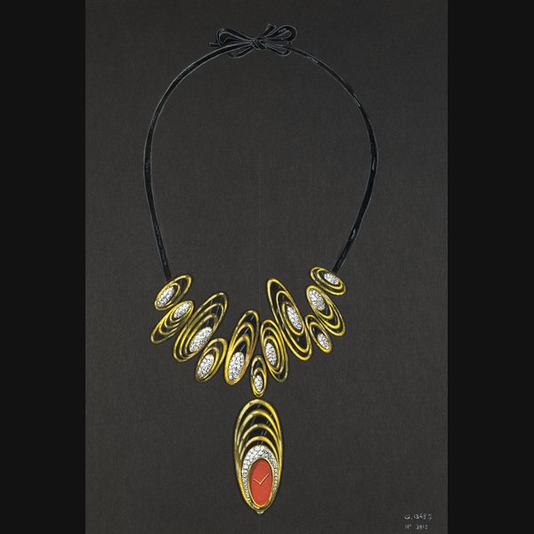 Gérald Genta Design of a pendant watch on a necklace with accompanying NFT  Circa 1963