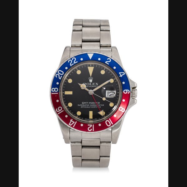 Rolex ROLEX, REF. 16750, GMT-MASTER “PEPSI,” A STEEL GMT WRISTWATCH WITH MATTE DIAL AND DATE · 16750