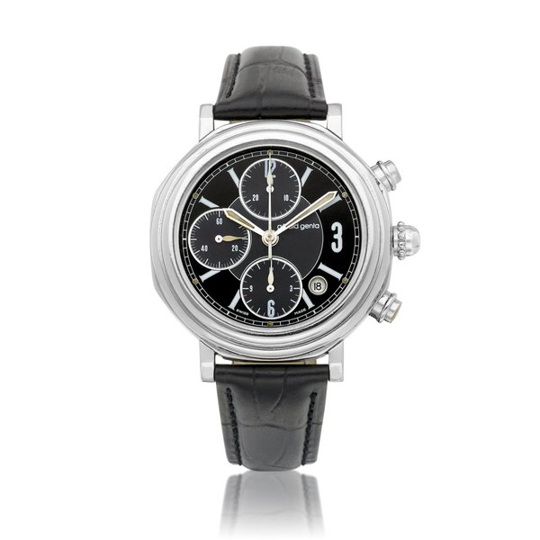 Gérald Genta Reference G.3550.7 | A stainless steel chronograph wristwatch with date, Circa 1996 | 型號G.3550.7 | 精鋼計時腕錶，備日期顯示，約1996年製 · G.3550.7