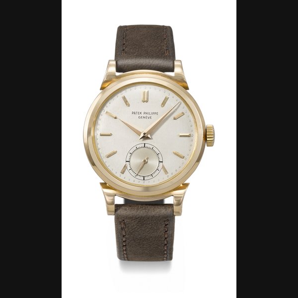 PATEK PHILIPPE. A VERY RARE 18K PINK GOLD WRISTWATCH WITH SCROLL LUGS SIGNED PATEK PHILIPPE, RETAILED BY GOBBI MILANO, REF. 1491, MOVEMENT NO. 967'785, CASE NO. 662'671, MANUFACTURED IN 1951