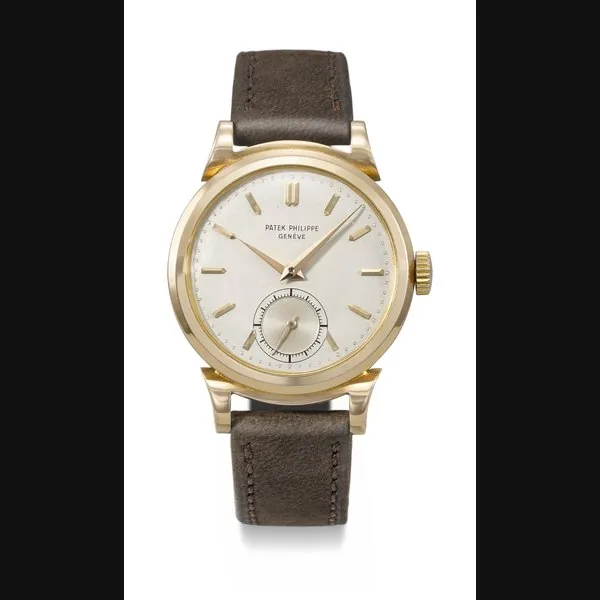 PATEK PHILIPPE. A VERY RARE 18K PINK GOLD WRISTWATCH WITH SCROLL LUGS SIGNED PATEK PHILIPPE, RETAILED BY GOBBI MILANO, REF. 1491, MOVEMENT NO. 967'785, CASE NO. 662'671, MANUFACTURED IN 1951