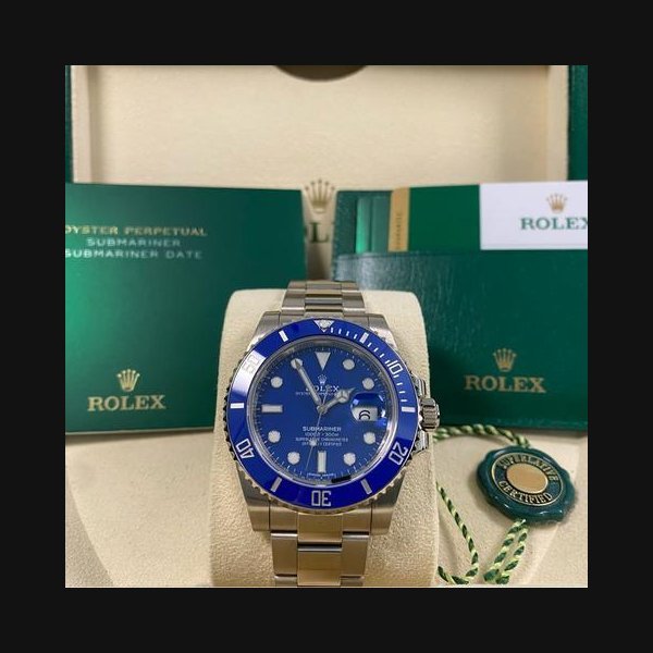 rolex Rolex Submariner DateLike NEW 2020 Submariner Date White Gold "Smurf" 116619LB FULL SET
