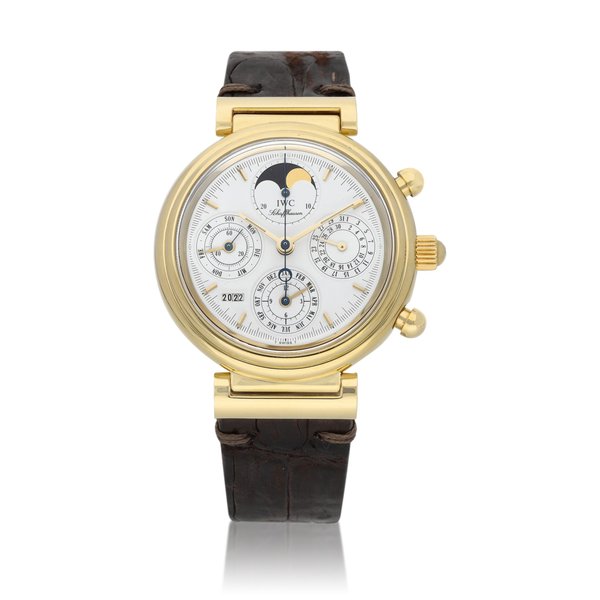 IWC IWC    Da Vinci, Ref. 3750    Yellow gold perpetual calendar and chronograph wristwatch  Circa 1990 · 3750