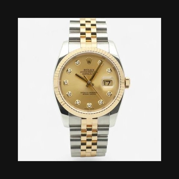 RolexDatejust 36 Men's Combo Watch with Original Diamonds 2006 [U]