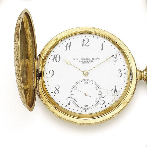 Zenith. An 18K gold keyless wind full hunter pocket watch Case No.139161, Movement No.1783135, Circa 1900