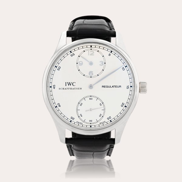 IWC Portugieser Regulateur, limited edition, reference 5444     Montre bracelet en platine |  Platinum wristwatch    Vers 2007 |  Circa 2007