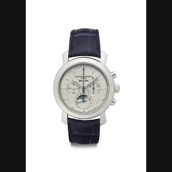 Vacheron Constantin Vacheron Constantin. A Limited Edition Fine Platinum Perpetual Calendar Chronograph Wristwatch with Platinum Dial and Moon Phases Signed Vacheron Constantin, Genève, Ref. 47212, Movement No. 902'646, Case No. 1146412, Manufactured in 2008