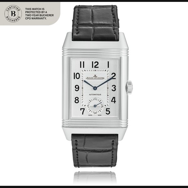 Jaeger-LeCoultre Reverso Classic Large Duoface, Ref. Q3838420   Stainless steel dual time zone wristwatch with 24-hour indication | Montre bracelet en acier avec double fuseau horaire et indication 24h | Vers 2005 |  Circa 2005