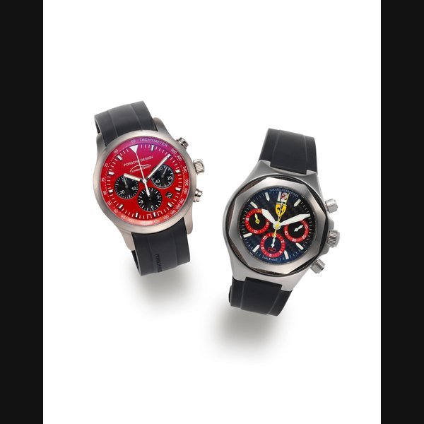 Girard-Perregaux Girard Perregaux. A limited edition stainless steel automatic chronograph wristwatch with box and papers Ferrari F40, Ref:80190, No.225/500, Circa 2007 · 80190