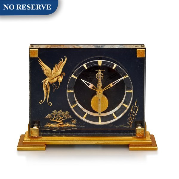Jaeger-LeCoultre Jaeger-LeCoultre | Marina Hummingbird, Reference 350, A gilt brass and lucite table clock with 8 days power reserve, Circa 1960 | 積家 | Marina Hummingbird 型號350 鍍金銅製及透明樹脂座鐘，備8天動力儲備，約1960年製 · 350