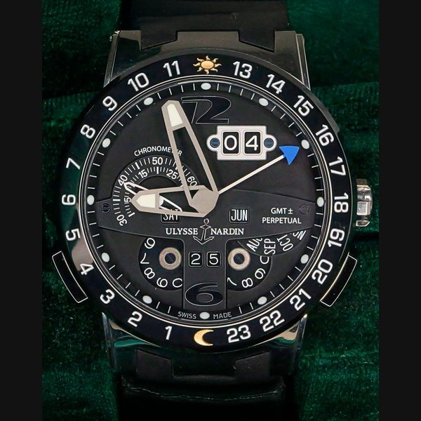 Ulysse Nardin Ulysse Nardin El Toro "Black Toro" GMT Perpetual Calendar 43MM Black Dial Rubber Strap (320-00) · 320.00