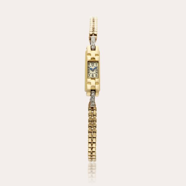 Cartier A yellow gold rectangular bracelet watch, Circa 1940
