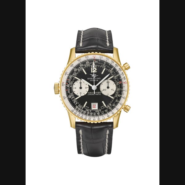 BREITLING. A LARGE STAINLESS STEEL AND GOLD-PLATED CHRONOGRAPH WRISTWATCH WITH DATE SIGNED BREITLING, NAVITIMER CHRONO-MATIC, REF. 8806, CASE NO. 1’424’509, MANUFACTURED IN 1970