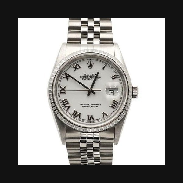 Rolex RolexDatejust White Roman 36mm Steel Men's Watch 16220 [U]